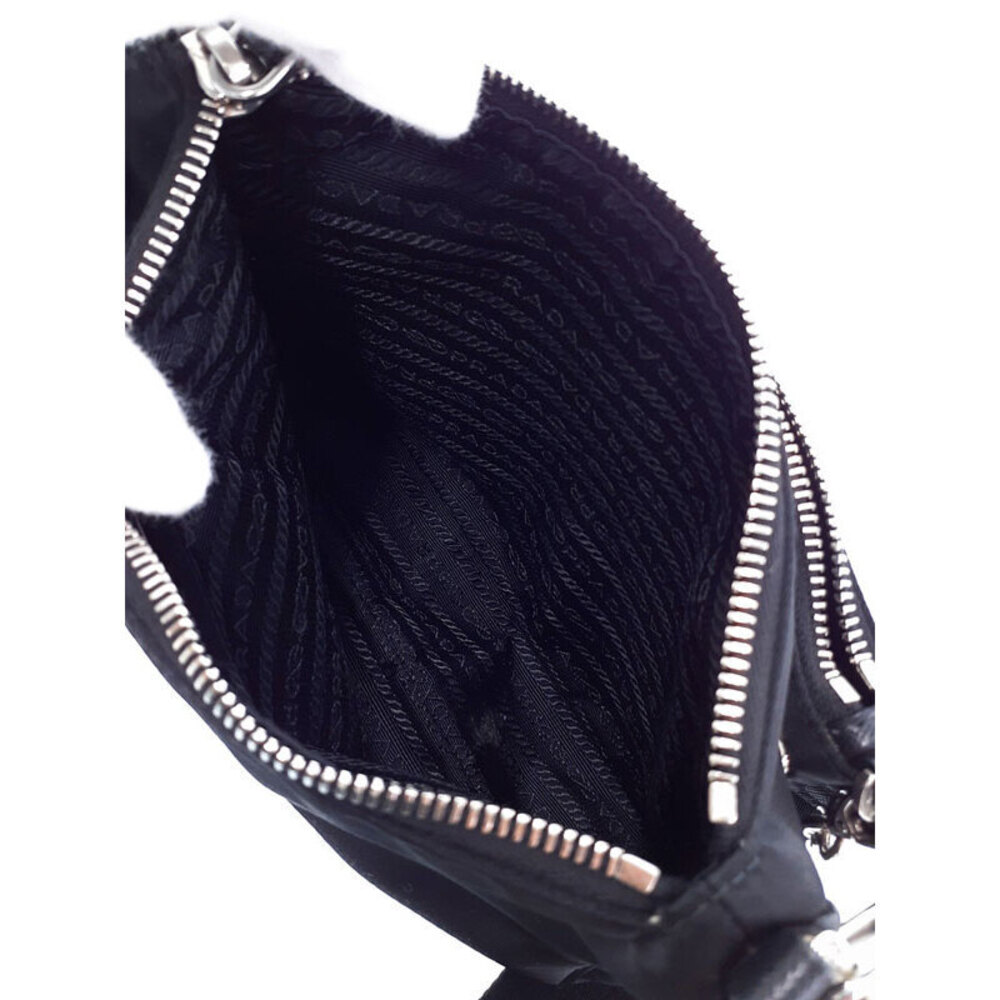 Prada messenger leather saffiano Black Tessuto bag Crossbody - Picture 3 of 9